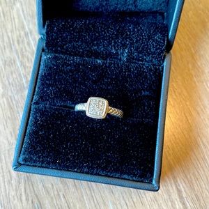 EFFY Collection Sterling Silver Diamond Cluster Ring with 18K Trim